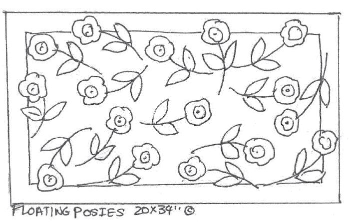update alt-text with template Floating Posies - 20" x 34" Rug Hooking Pattern or Kit-Patterns-vendor-unknown-Rug Hooking Kit -Rug Hooking Pattern -Rug Hooking -Deanne Fitzpatrick Rug Hooking Studio -Is rug hooking the same as punch needle?