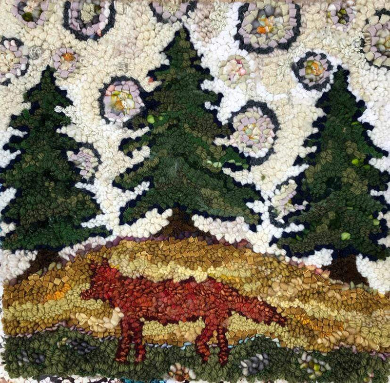 update alt-text with template Fox and Pine - 16" x 16" Rug Hooking Pattern or Kit-Patterns-Deanne Fitzpatrick Rug Hooking Studio-Rug Hooking Kit -Rug Hooking Pattern -Rug Hooking -Deanne Fitzpatrick Rug Hooking Studio -Is rug hooking the same as punch needle?