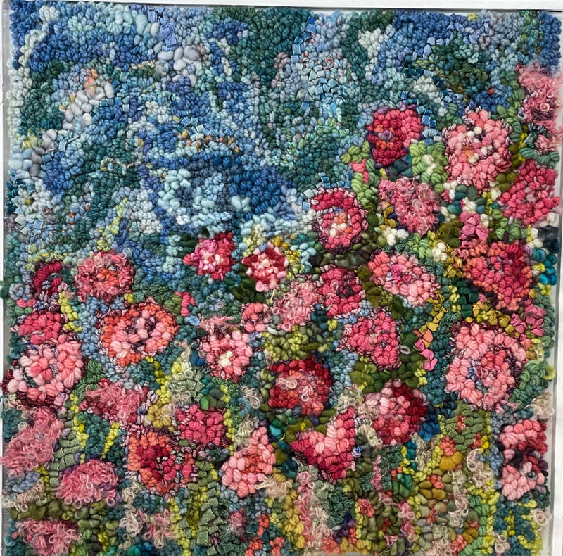 update alt-text with template Garden Pinks - 14" x 14" Rug Hooking Pattern and/ or Kit-Kits-vendor-unknown-Rug Hooking Kit -Rug Hooking Pattern -Rug Hooking -Deanne Fitzpatrick Rug Hooking Studio -Is rug hooking the same as punch needle?