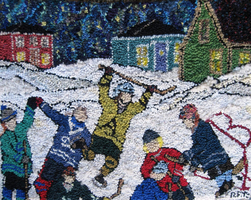 update alt-text with template Hockey Night in Nova Scotia - 24" x 34" Rug Hooking Pattern or Kit-Patterns-vendor-unknown-Rug Hooking Kit -Rug Hooking Pattern -Rug Hooking -Deanne Fitzpatrick Rug Hooking Studio -Is rug hooking the same as punch needle?
