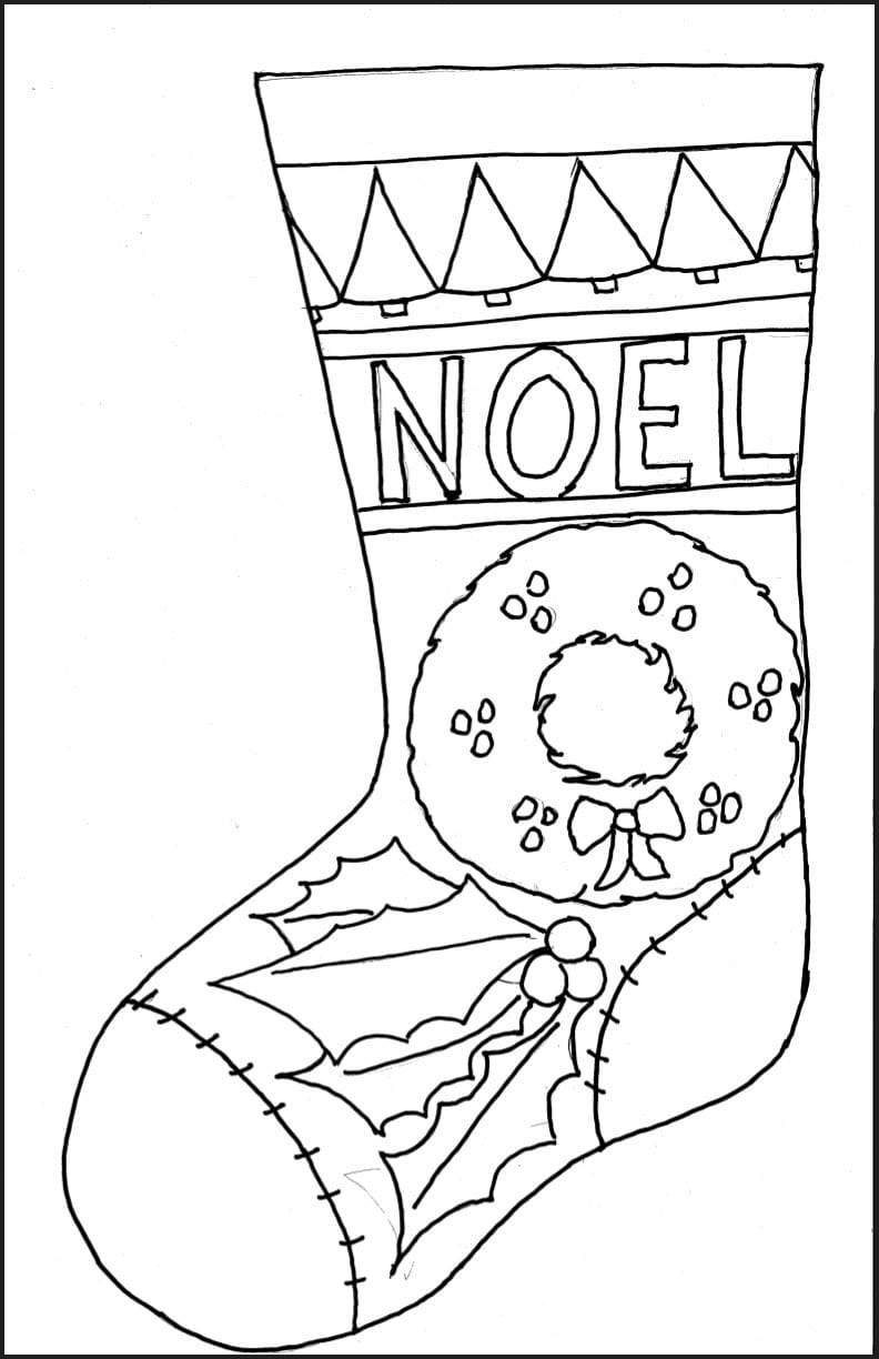 update alt-text with template Holly Noel Stocking 11" x 17" - Rug Hooking Pattern or Kit-Patterns-vendor-unknown-Rug Hooking Kit -Rug Hooking Pattern -Rug Hooking -Deanne Fitzpatrick Rug Hooking Studio -Is rug hooking the same as punch needle?