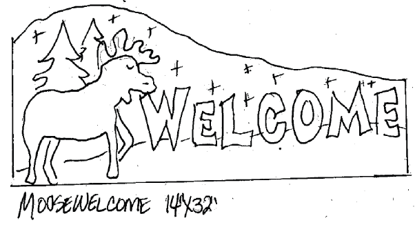 update alt-text with template Moose Welcome - 14" x 32" Rug Hooking Pattern or Kit-Patterns-vendor-unknown-Rug Hooking Kit -Rug Hooking Pattern -Rug Hooking -Deanne Fitzpatrick Rug Hooking Studio -Is rug hooking the same as punch needle?