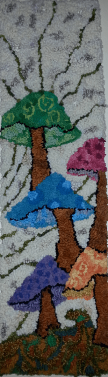 update alt-text with template Mushroom Magic - 10" x 36" Rug Hooking Pattern or Kit-Patterns-vendor-unknown-Rug Hooking Kit -Rug Hooking Pattern -Rug Hooking -Deanne Fitzpatrick Rug Hooking Studio -Is rug hooking the same as punch needle?