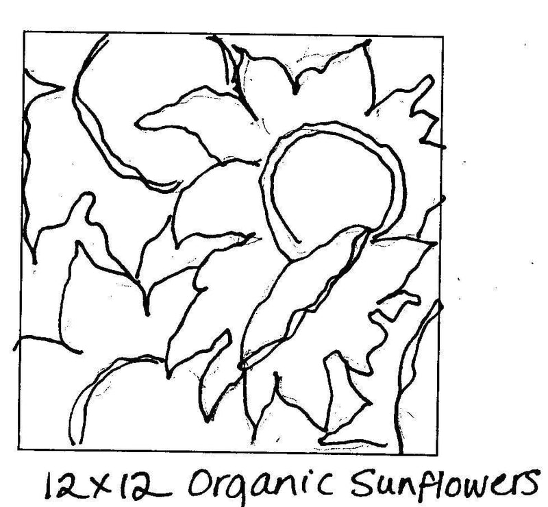 update alt-text with template Organic Sunflowers #1 - 12" x 12" Rug Hooking Pattern or Kit-Patterns-vendor-unknown-Rug Hooking Kit -Rug Hooking Pattern -Rug Hooking -Deanne Fitzpatrick Rug Hooking Studio -Is rug hooking the same as punch needle?