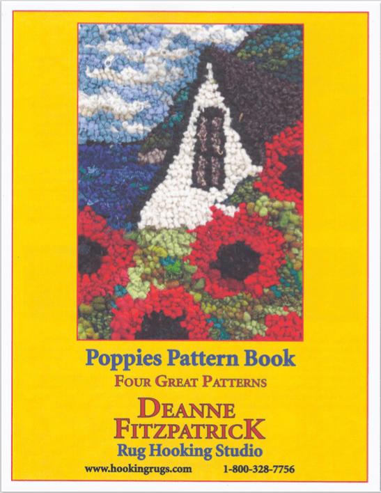 update alt-text with template Poppies Pattern Book - Four Great Patterns: Full Colour, 16 pages + full-page large printable images downloadable product-Patterns-vendor-unknown-Rug Hooking Kit -Rug Hooking Pattern -Rug Hooking -Deanne Fitzpatrick Rug Hooking Studio -Is rug hooking the same as punch needle?