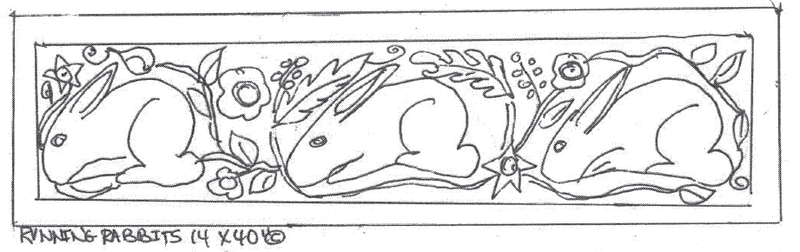 update alt-text with template Running Rabbits - 14" x 40" Rug Hooking Pattern or Kit-Patterns-vendor-unknown-Rug Hooking Kit -Rug Hooking Pattern -Rug Hooking -Deanne Fitzpatrick Rug Hooking Studio -Is rug hooking the same as punch needle?