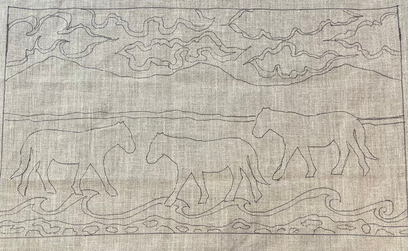 update alt-text with template Sable Island Horses 22.5 x 38 - Rug Hooking Pattern or Kit-Patterns-vendor-unknown-Rug Hooking Kit -Rug Hooking Pattern -Rug Hooking -Deanne Fitzpatrick Rug Hooking Studio -Is rug hooking the same as punch needle?