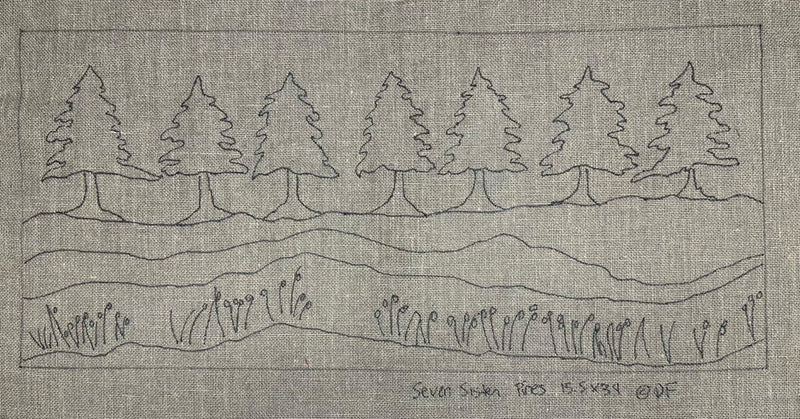 update alt-text with template Seven Sister Pines 15.5" x 34" Pattern-Patterns-Deanne Fitzpatrick Rug Hooking Studio-Rug Hooking Kit -Rug Hooking Pattern -Rug Hooking -Deanne Fitzpatrick Rug Hooking Studio -Is rug hooking the same as punch needle?
