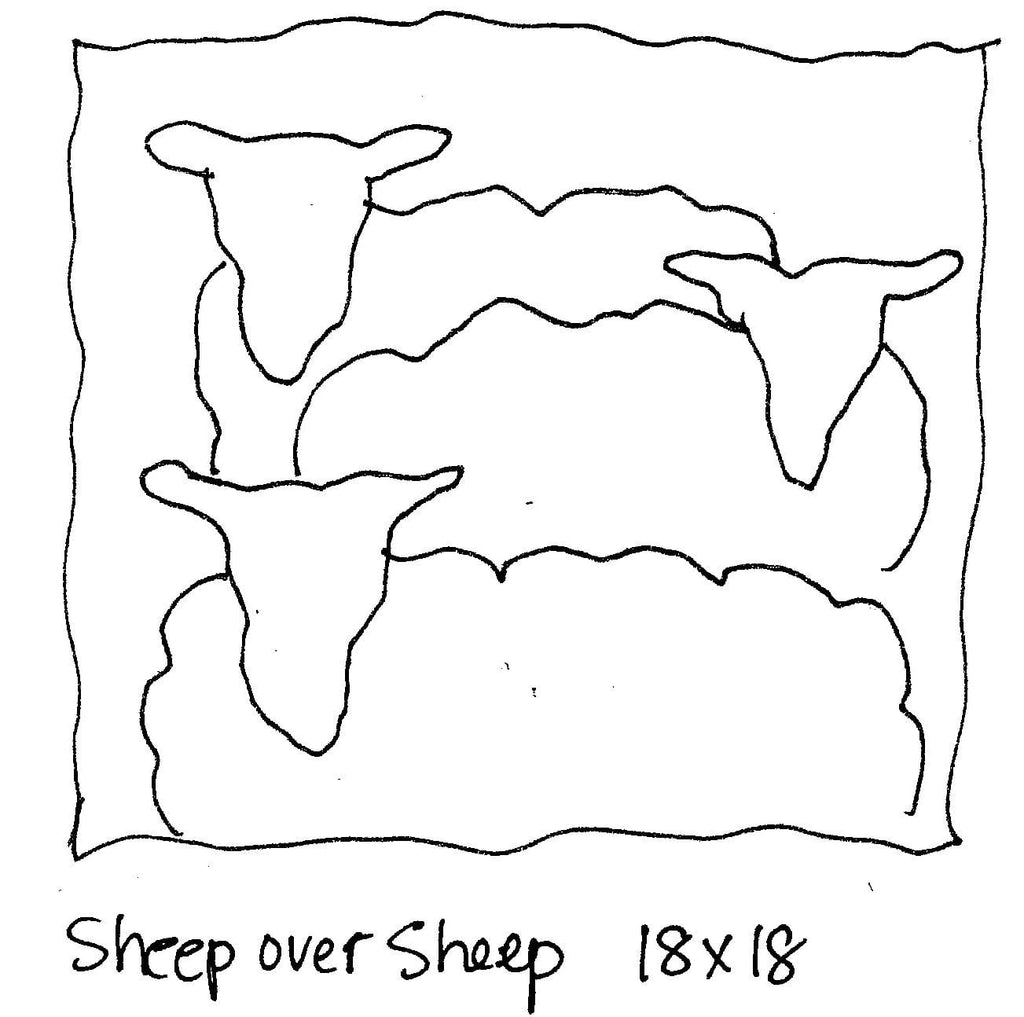 update alt-text with template Sheep over Sheep - 18" x 18" Rug Hooking Pattern or Kit-Patterns-vendor-unknown-Rug Hooking Kit -Rug Hooking Pattern -Rug Hooking -Deanne Fitzpatrick Rug Hooking Studio -Is rug hooking the same as punch needle?