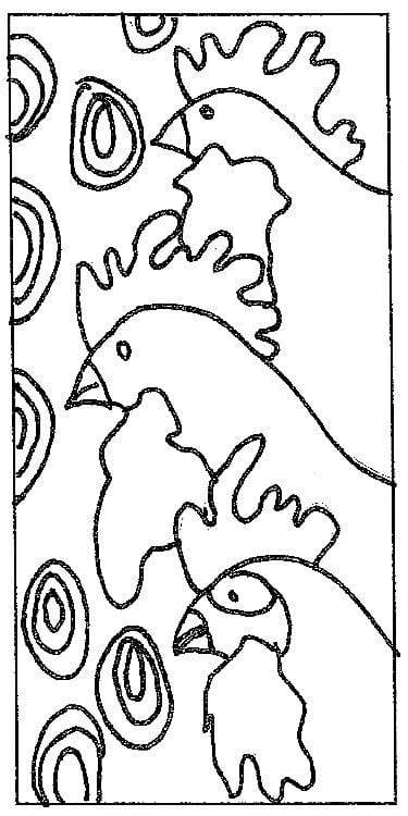 update alt-text with template Three Hens - 10" x 21" Rug Hooking Pattern or Kit-Patterns-vendor-unknown-Rug Hooking Kit -Rug Hooking Pattern -Rug Hooking -Deanne Fitzpatrick Rug Hooking Studio -Is rug hooking the same as punch needle?