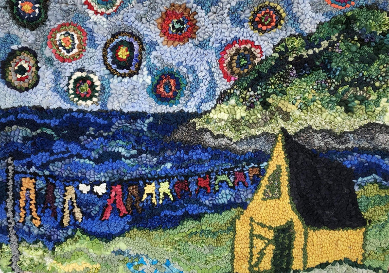 update alt-text with template Wash Day on the Bay - 28.5" x 21" Rug Hooking Pattern and/or Kit-Patterns-Deanne Fitzpatrick Rug Hooking Studio-Rug Hooking Kit -Rug Hooking Pattern -Rug Hooking -Deanne Fitzpatrick Rug Hooking Studio -Is rug hooking the same as punch needle?