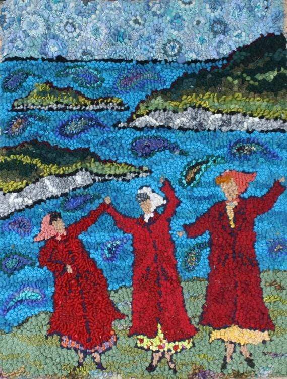 update alt-text with template Women and the Sea - 20" x 24" Rug Hooking Pattern and/or Kit-Patterns-Deanne Fitzpatrick Rug Hooking Studio-Rug Hooking Kit -Rug Hooking Pattern -Rug Hooking -Deanne Fitzpatrick Rug Hooking Studio -Is rug hooking the same as punch needle?