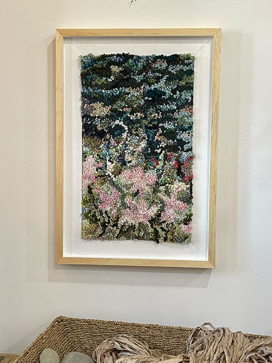 update alt-text with template Peonies Full Bloom 26" x 17.5 Framed-Deanne Fitzpatrick Rug Hooking Studio-Rug Hooking Kit -Rug Hooking Pattern -Rug Hooking -Deanne Fitzpatrick Rug Hooking Studio -Is rug hooking the same as punch needle?