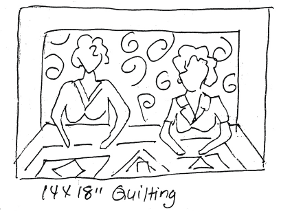 update alt-text with template Quilting 14 by 18" Pattern or Kit-vendor-unknown-Rug Hooking Kit -Rug Hooking Pattern -Rug Hooking -Deanne Fitzpatrick Rug Hooking Studio -Is rug hooking the same as punch needle?