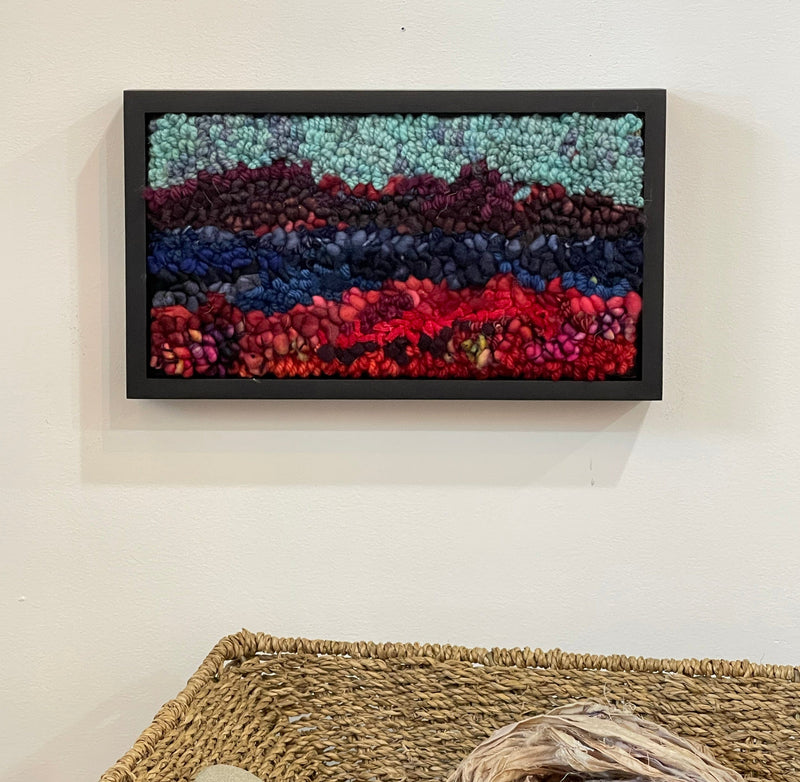 update alt-text with template Red Sea Parting #1 11.75" x 6.75" Framed-Deanne Fitzpatrick Rug Hooking Studio-Rug Hooking Kit -Rug Hooking Pattern -Rug Hooking -Deanne Fitzpatrick Rug Hooking Studio -Is rug hooking the same as punch needle?