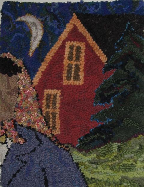 update alt-text with template Spruce Moon Mama 17 by 23" - Pattern and/or kit-vendor-unknown-Rug Hooking Kit -Rug Hooking Pattern -Rug Hooking -Deanne Fitzpatrick Rug Hooking Studio -Is rug hooking the same as punch needle?