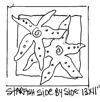 update alt-text with template Starfish Side by Side - 13 by 11 Pattern or kit-vendor-unknown-Rug Hooking Kit -Rug Hooking Pattern -Rug Hooking -Deanne Fitzpatrick Rug Hooking Studio -Is rug hooking the same as punch needle?
