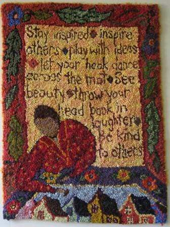 update alt-text with template Stay Inspired 33 X 24 Pattern or Kit-vendor-unknown-Rug Hooking Kit -Rug Hooking Pattern -Rug Hooking -Deanne Fitzpatrick Rug Hooking Studio -Is rug hooking the same as punch needle?