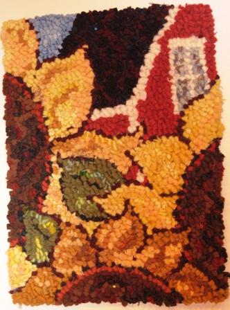 update alt-text with template Sunflowers & House 10X13 Pattern or Kit-vendor-unknown-Rug Hooking Kit -Rug Hooking Pattern -Rug Hooking -Deanne Fitzpatrick Rug Hooking Studio -Is rug hooking the same as punch needle?