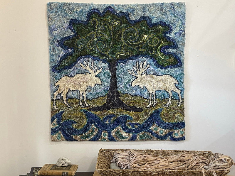 update alt-text with template We Met Under the Tree of Life 31" x 31.5"-Deanne Fitzpatrick Rug Hooking Studio-Rug Hooking Kit -Rug Hooking Pattern -Rug Hooking -Deanne Fitzpatrick Rug Hooking Studio -Is rug hooking the same as punch needle?