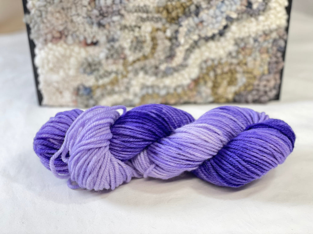 update alt-text with template Hand-dyed Studio Yarn - Crayon Purple 3 ply-Wool-vendor-unknown-Rug Hooking Kit -Rug Hooking Pattern -Rug Hooking -Deanne Fitzpatrick Rug Hooking Studio -Is rug hooking the same as punch needle?