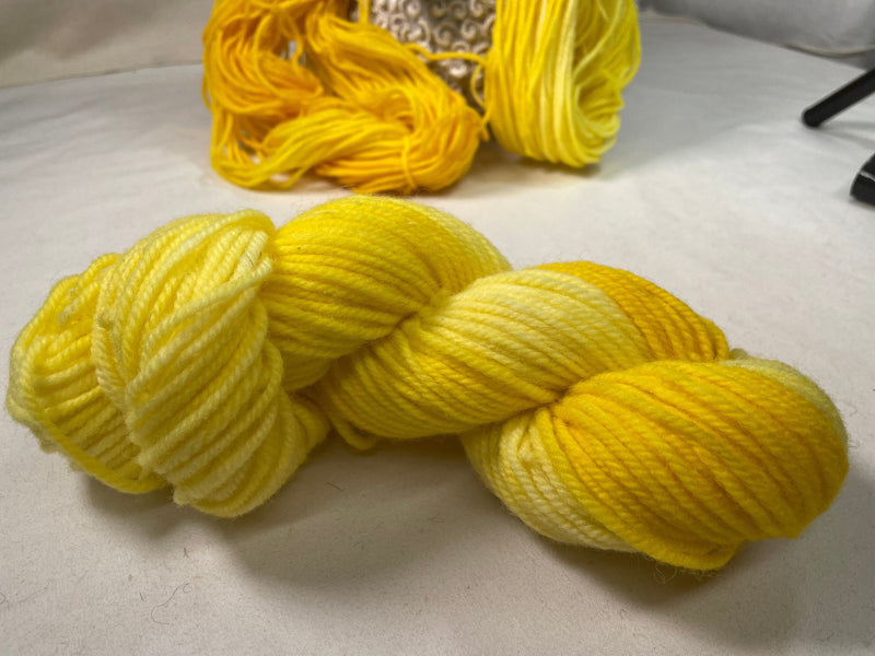 update alt-text with template Hand-dyed Studio Yarn - Crayon Yellow 3 ply-Wool-vendor-unknown-Rug Hooking Kit -Rug Hooking Pattern -Rug Hooking -Deanne Fitzpatrick Rug Hooking Studio -Is rug hooking the same as punch needle?