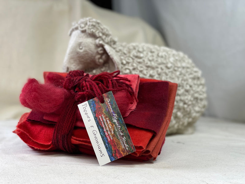 update alt-text with template Wool Bundle - Poppies and Geraniums-Wool-vendor-unknown-Rug Hooking Kit -Rug Hooking Pattern -Rug Hooking -Deanne Fitzpatrick Rug Hooking Studio -Is rug hooking the same as punch needle?
